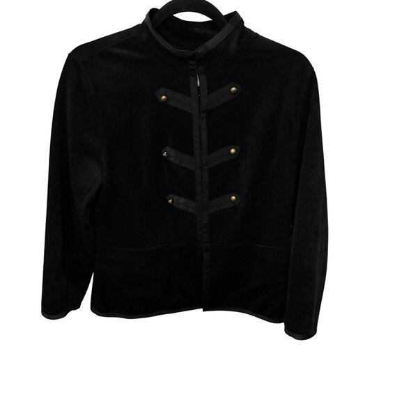 Velvet By Graham & Spencer Black Military-Style Jacket With Decorative Button A - Picture 5 of 7